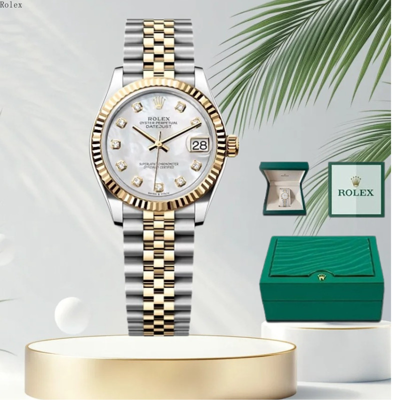 【100% Asli】Rolex Jam Tangan Wanita Rolex Penjelajah Jam Tangan M278273-0028 Automatic 18K Gold 31mm 