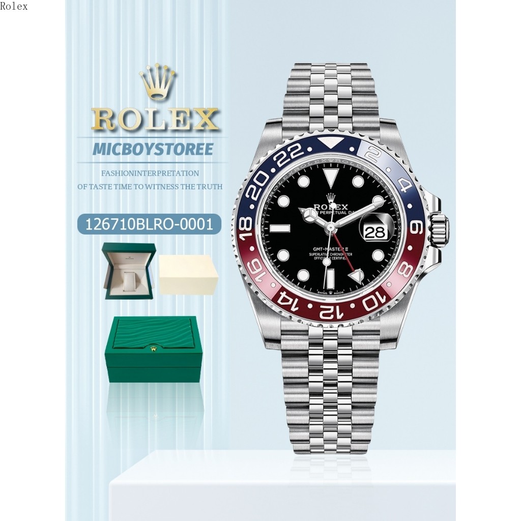 【 100% Original 】Jam Tangan Pria Rolex Original 100% Otomatis Gmt Master II 2 Jam Tangan Rolex Pria 