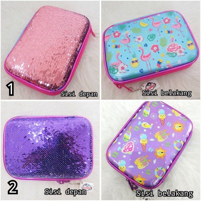 

[Collection New]PROMO KOTAK TEMPAT PENSIL HARDTOP SEQUIN SEPERTI SMIGGLE SANWQ PENCIL CASE