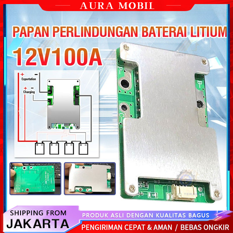 BMS 4S 100A 12V Lifepo4 3.2V Common Port BMS 100A BMS100A-Aura Mobil