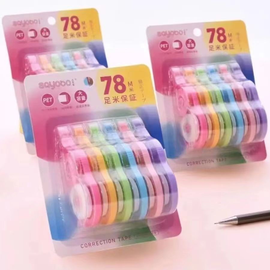 

78 Meter Correction Tape with A Large Capacity of 6 Pieces, Correction Tape for Student Office Stationery