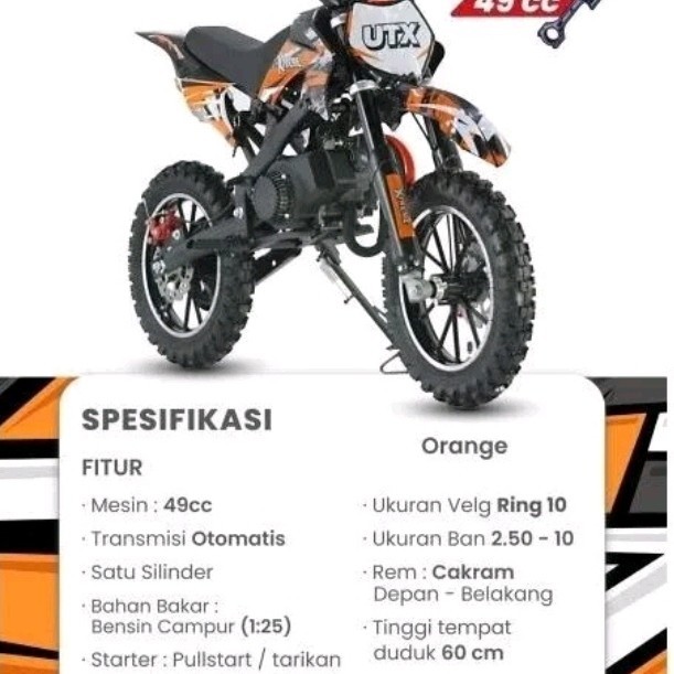 Sepeda Motor Bensin Mainan Anak Mini Trail UTX 701