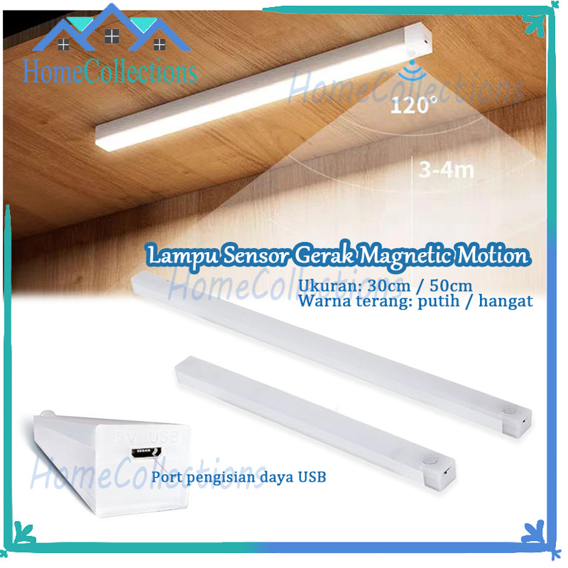 Lampu Sensor Gerak Magnetic Motion Sensor Lampu Stick Panjang LED Lampu Tidur LED Tombol Multifungsi