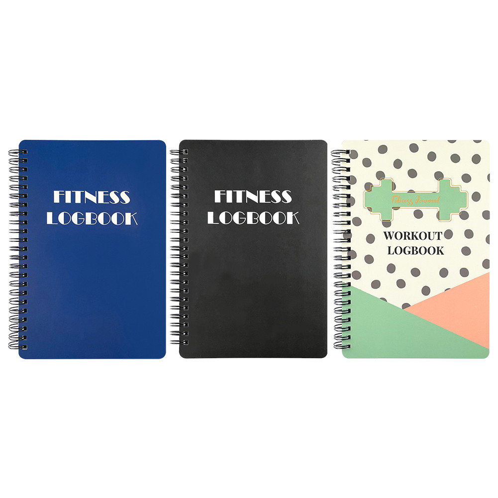 

Fitness Logbook A5 Workout Journal Weight Loss Goal Tracking Gym Exercise Notebook Fitness Punch Book for Gym & Home Workouts