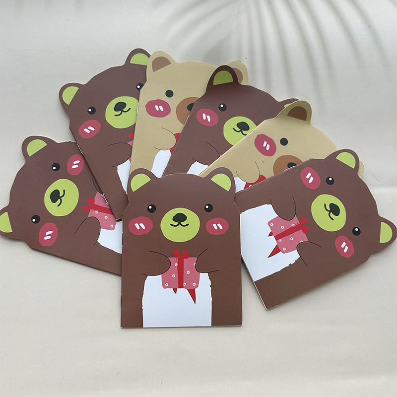

Cute Bear Notebook with Durable Hard Cover Animal Theme Mini Journal for Students Office Notes