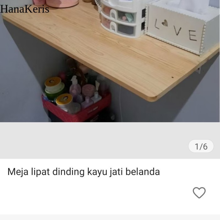 meja lipat kayu jati Belanda bekas SG4