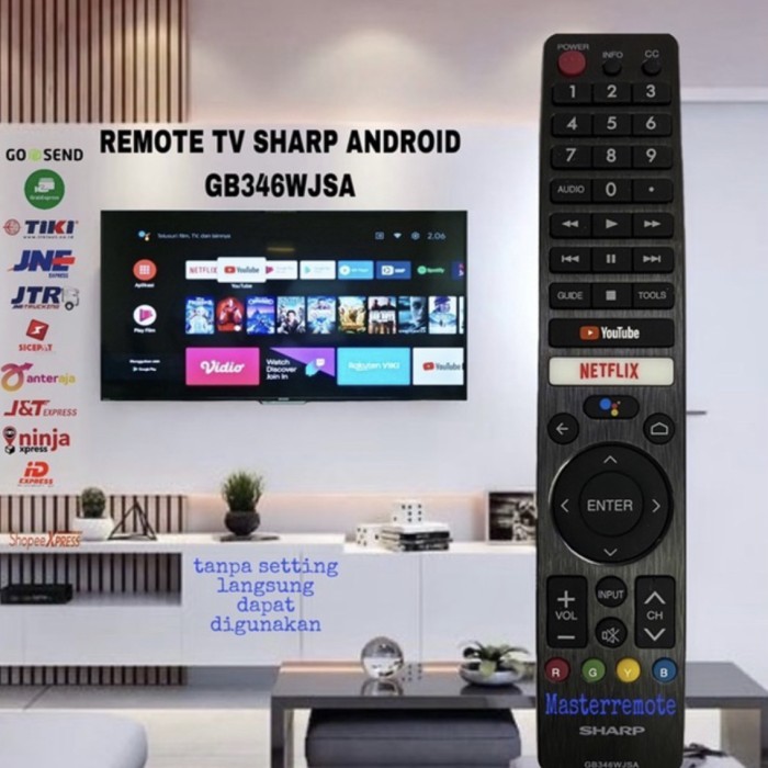 REMOT REMOTE TV SHARP SMART TV / SHARP ANDROID TV GB346WJSA ORIGINAL