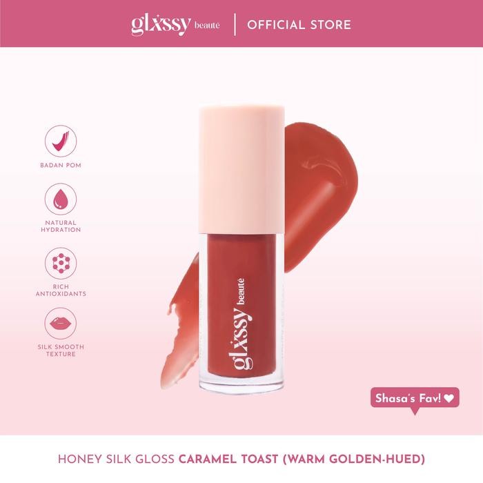 promo  -Glxssy Beaute Honey Silk Glossy - Lip Gloss Series - CARAMEL TOAST