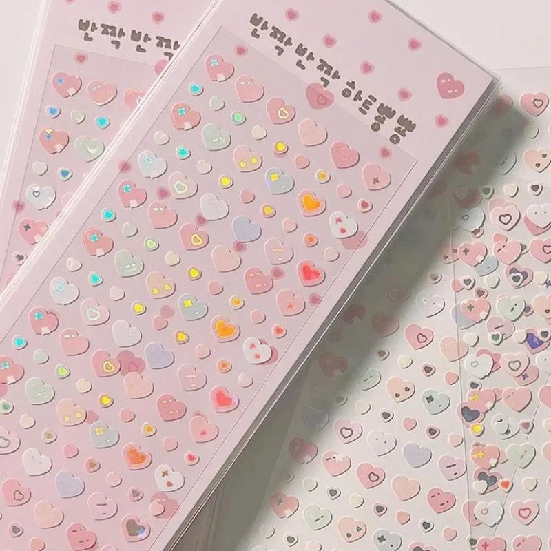 

Kawaii Pink Color Scrapbook Journal Sticker Heart Sweet Stationery Sticker DIY Decor Laptop Phone Case Sticker Student Supplies