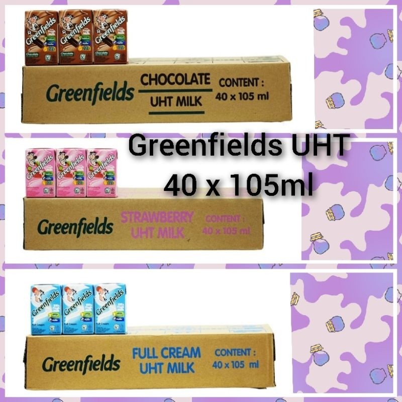 

TERMURAH.. Ojol & Cargo EXP Okt 2025.. Greenfields 40pcs x 105ml Cream, Coklat & Strawberry, Mix 2 atau 3 Rasa