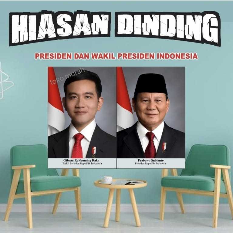 HIASAN DINDING FOTO PRABOWO DAN GIBRAN TOKOH PRESIDEN INDONESIA PAPAN MDF