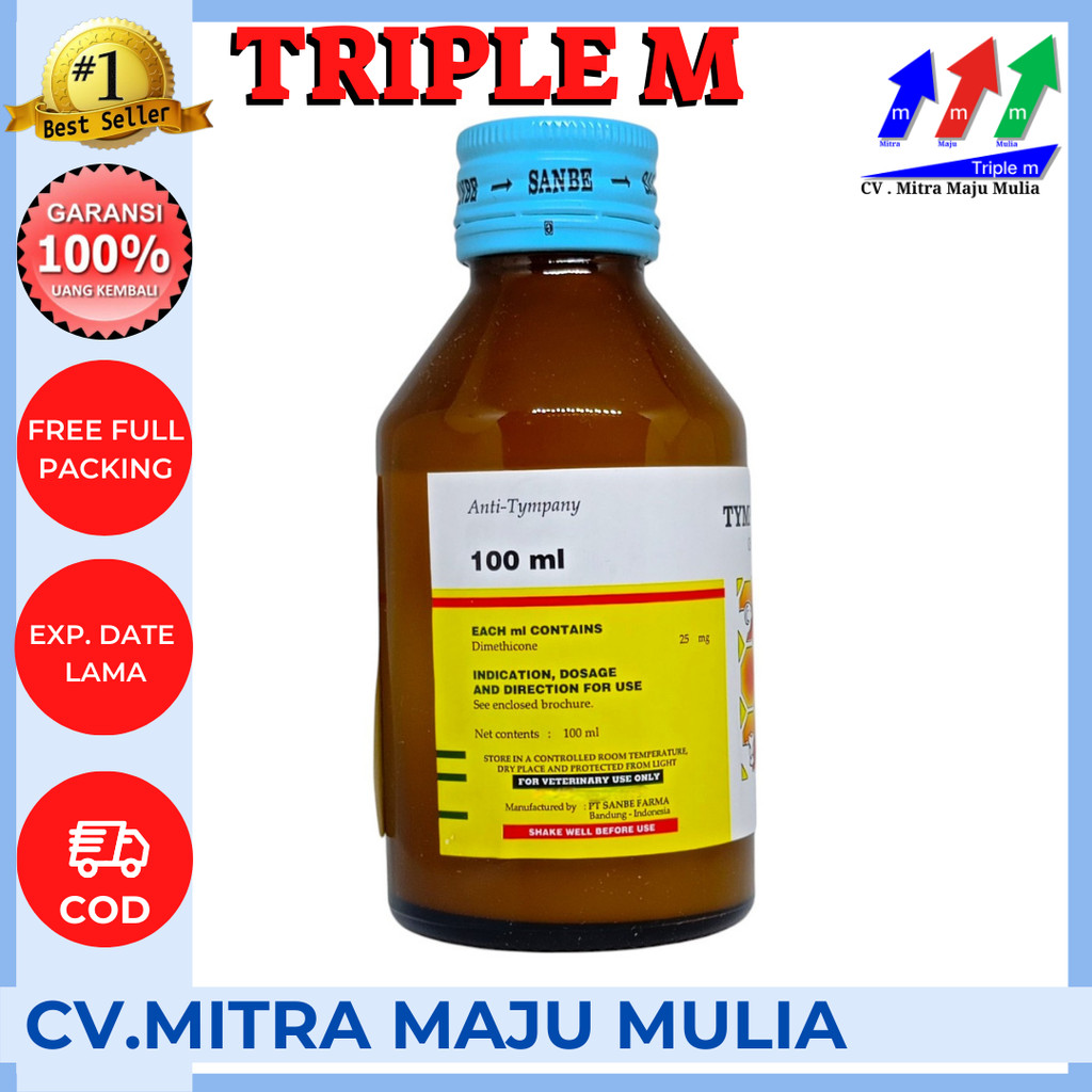 TERBARU TYMPANOL SB 100 ML OBAT KEMBUNG TERNAK SAPI KAMBING DLL PT SANBE FARMA