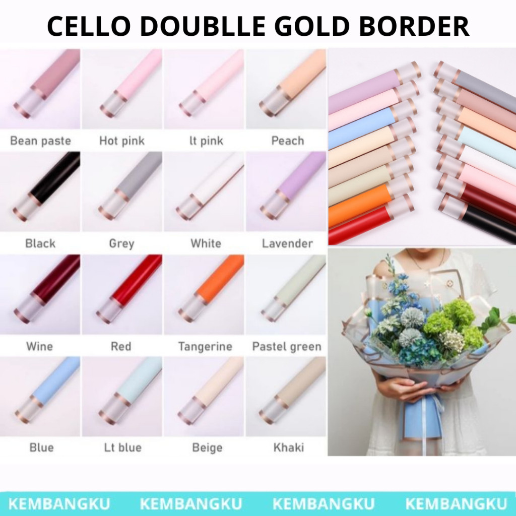 

(pack) cellophane double gold border isi 20 lembar