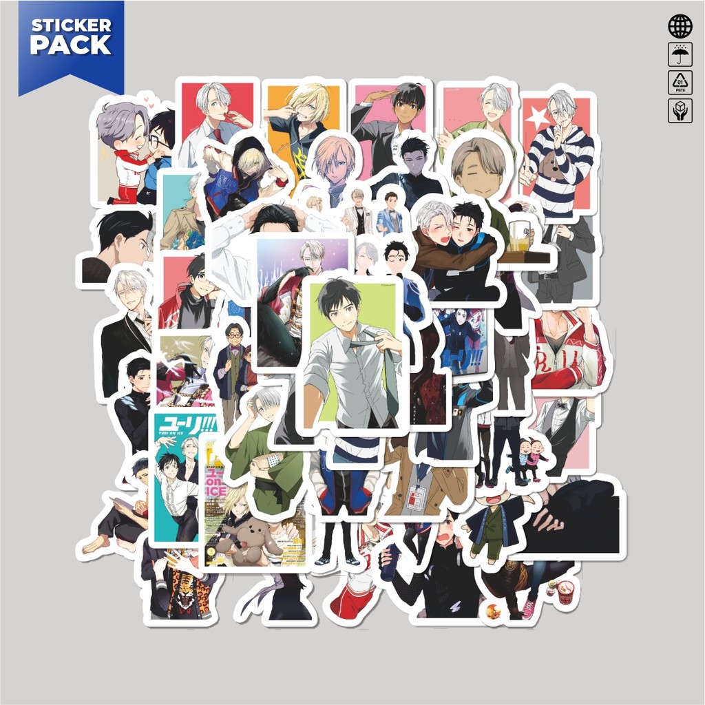 

[100PCS]Stiker Pack Stiker Anime Yuri On Ice Char Mix 2 Aesthetic Vinyl Anti Air Dekorasi Sticker Laptop Buku Journal Koper Helm Casing HP Gitar Helm Skateboard