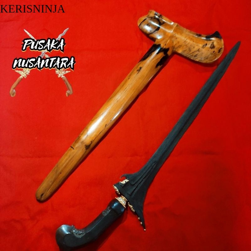 Keris Sinom Robyong Sepuh Kinatah Emas Murni Tangguh Mataram Sultan Agung Warangka Gayaman Bahan Ful