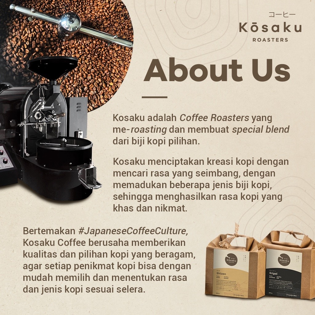 

JAMIN MURAH !!!Kosaku Furusato Coffee 200gr Biji Kopi Arabika - Coffee Beans(BISA LANGSUNG ORDER)