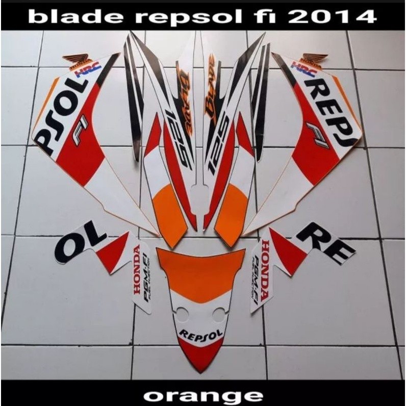 STIKER STRIPING LIS LES POLET BODY MOTOR HONDA BLADE REPSOL FI 2014