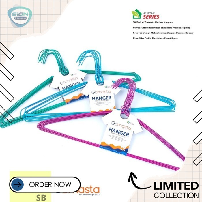 Hanger Kawat 10 Pcs Hanger Baju Warna Warni Hanger Besi