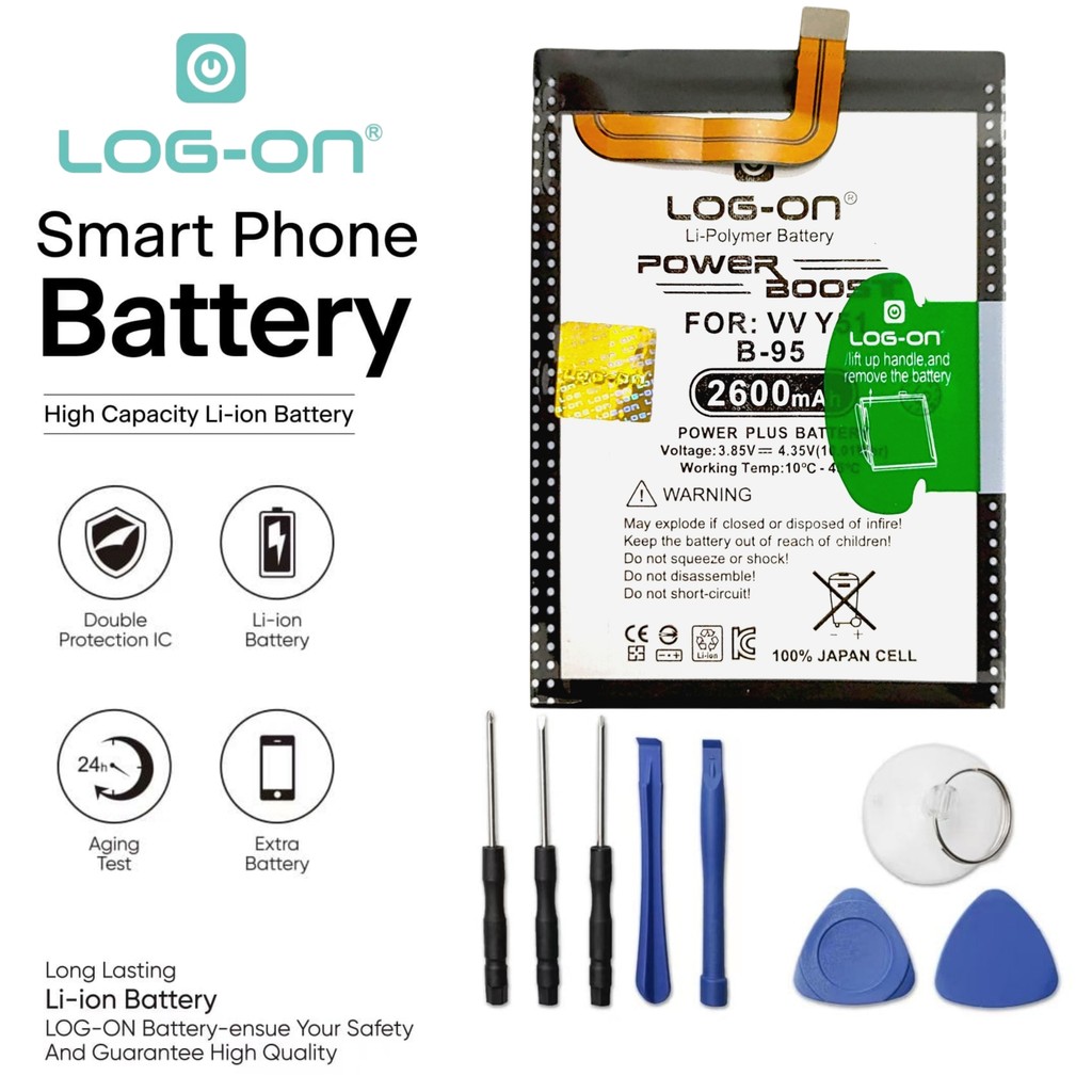 LOG ON BATERAI VIVO Y51 2015 BATRE DOUBLE POWER DOUBLE IC BATTERY