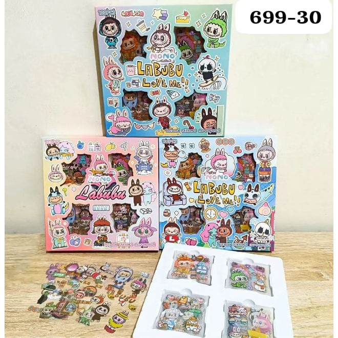

BOP STICKER LABUBU VIRAL MOMO NONO ISI 100 LEMBAR / BOX WATERPROOF PET STIKER LUCU