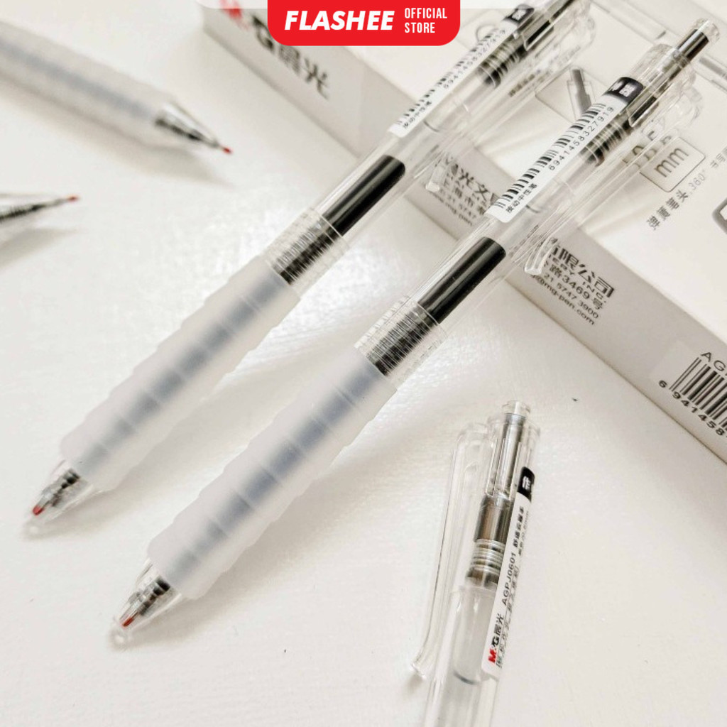 

Flashee Mekanik Pen 0.5mm Pulpen Gel Mekanik Transparan Tinta Hitam Bolpoint Korean Style