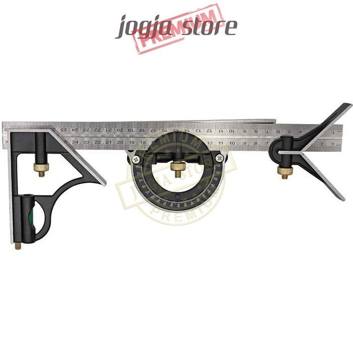 

3in1 Penggaris Sudut-Siku Adjustable Angle Finder 30cm with Waterpass