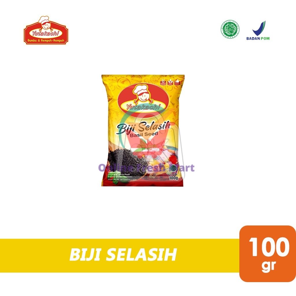 

Biji Selasih Yutakachi / Basil Seeds (Pouch Kecil 100gr) - Online Fresh Mart Denpasar