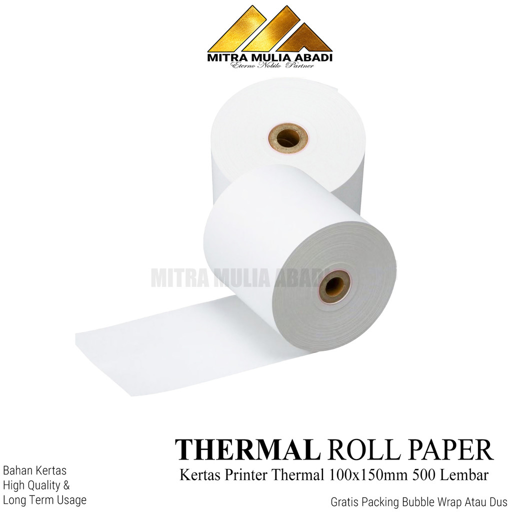 

Thermal Roll Paper Kertas Printer Thermal 100x150mm 500Lembar LABEL STIKER THERMAL