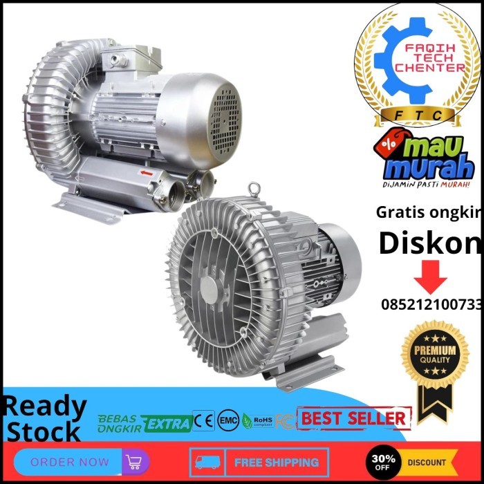 Ring Blower Tambak Udang Kolam Ikan 1HP 220V Blower Kolam 750Watt