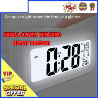 Jam Weker Digital Alarm Bunyi Keras Jam Meja Digital Besar Baterai Aesthetic Untuk Meja Kerja Dan Ka