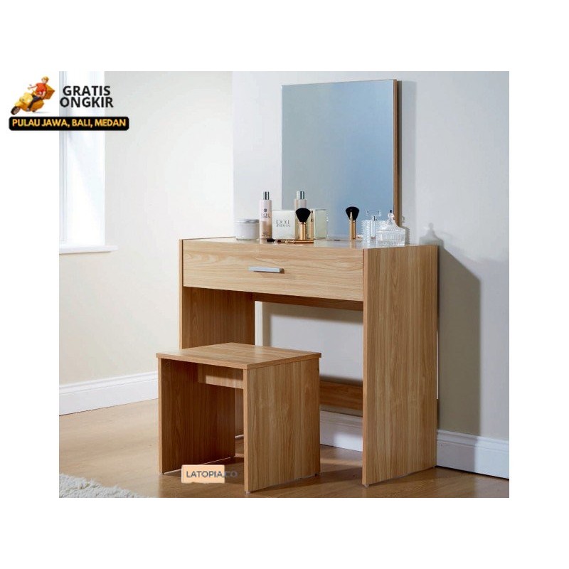 Meja Rias Minimalis / Meja Makeup Kotak Simple / Meja Make Up Wanita (Bukan Rakitan Bukan Serbuk Ger