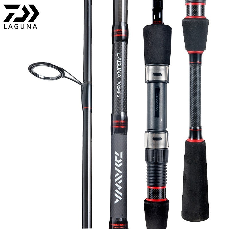 AP28 DAIWA Joran Carbon Solid - Spinning Tegek Pendek, Teleskopik, Casting, untuk Udang Galah dan Ji