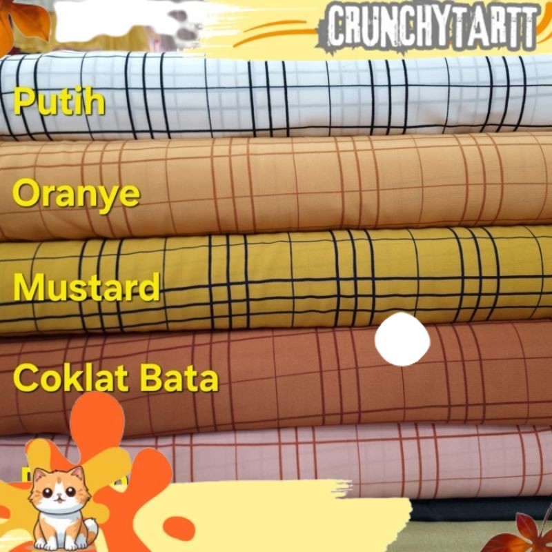 READYY NOW Kain Woolpeach Wolfis Lebar 150 cm Motif Kotak (Harga per 0,5m) SKPD