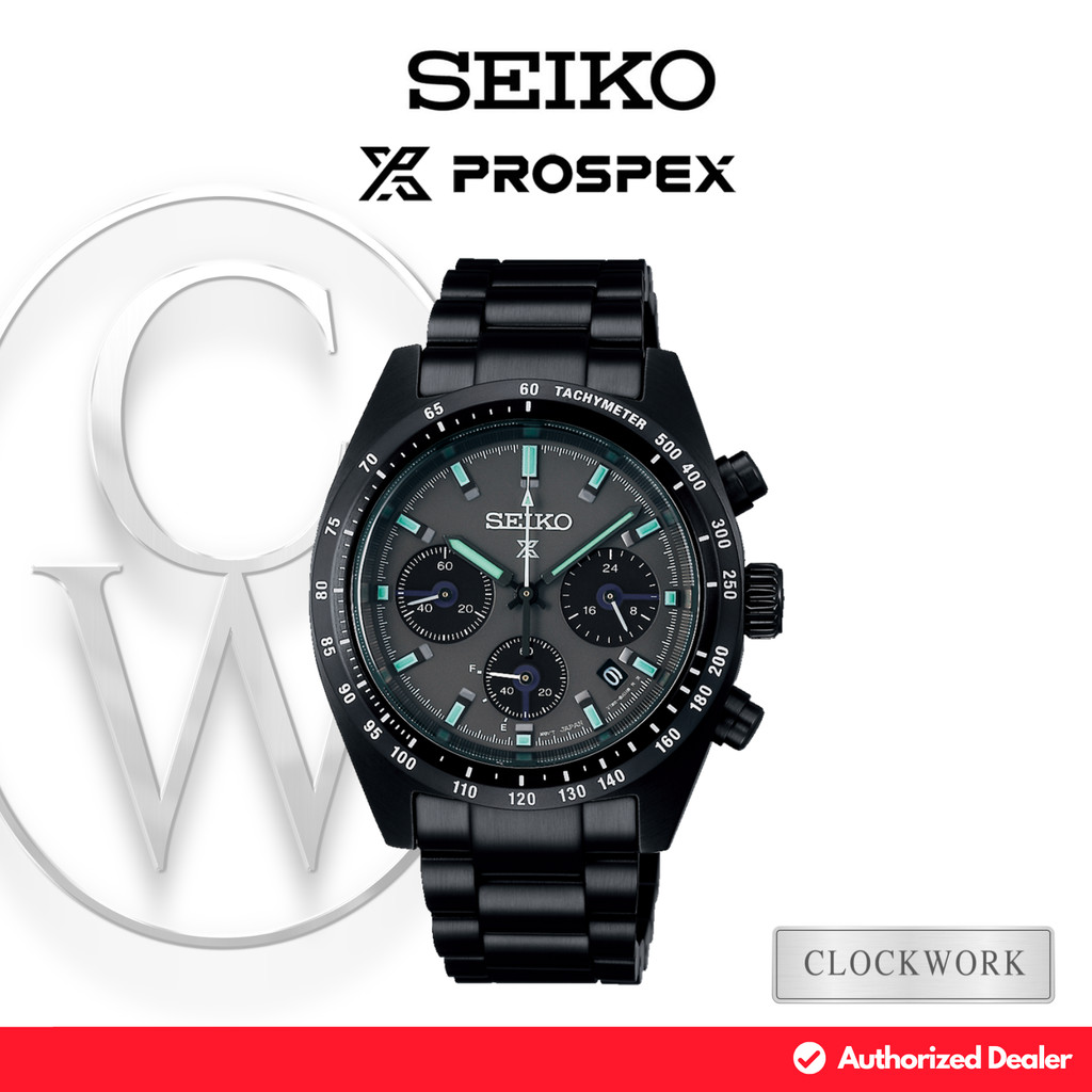 Jam Tangan Pria Seiko Prospex SSC917P1 Black Series Night Vision Speedtimer Solar Chronograph Rantai