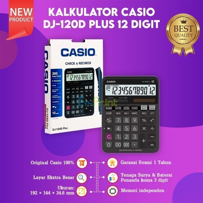 

FixPrint Calculator Casio 10 / 12 / 14 / 16 Digit Kalkulator Dasar Garansi New