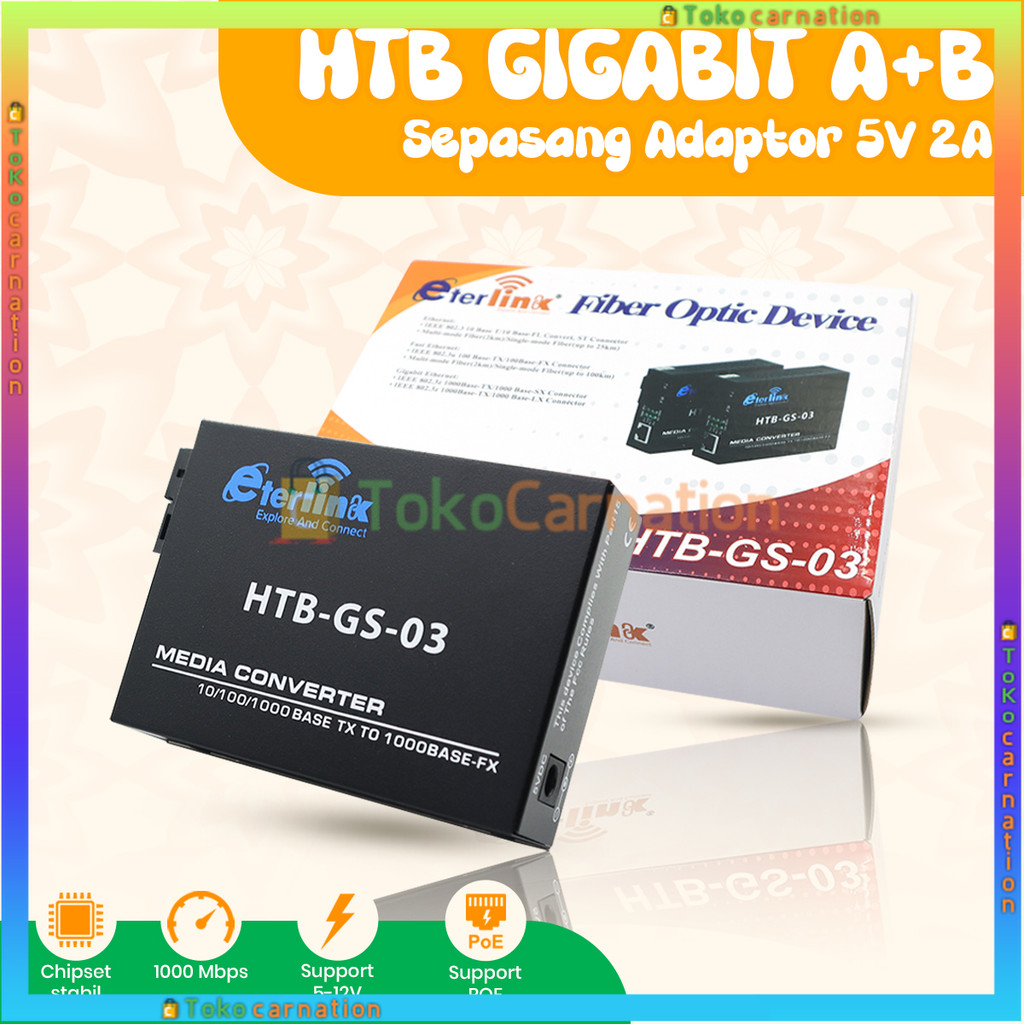 HTB-GS-03 A & B Eterlink 1000Mbps Single Mode Converter Fiber Optical