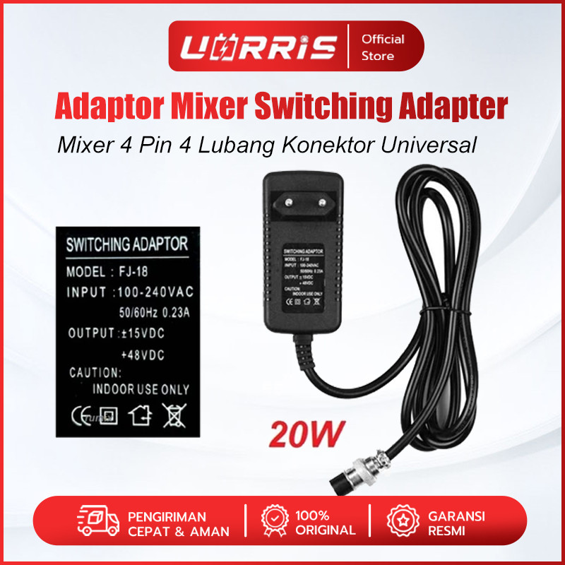 UORRIS Adaptor Mixer Audio 4 Pin 220V Ashley AX8N,Alesis AX8N/AX8N V3 20W