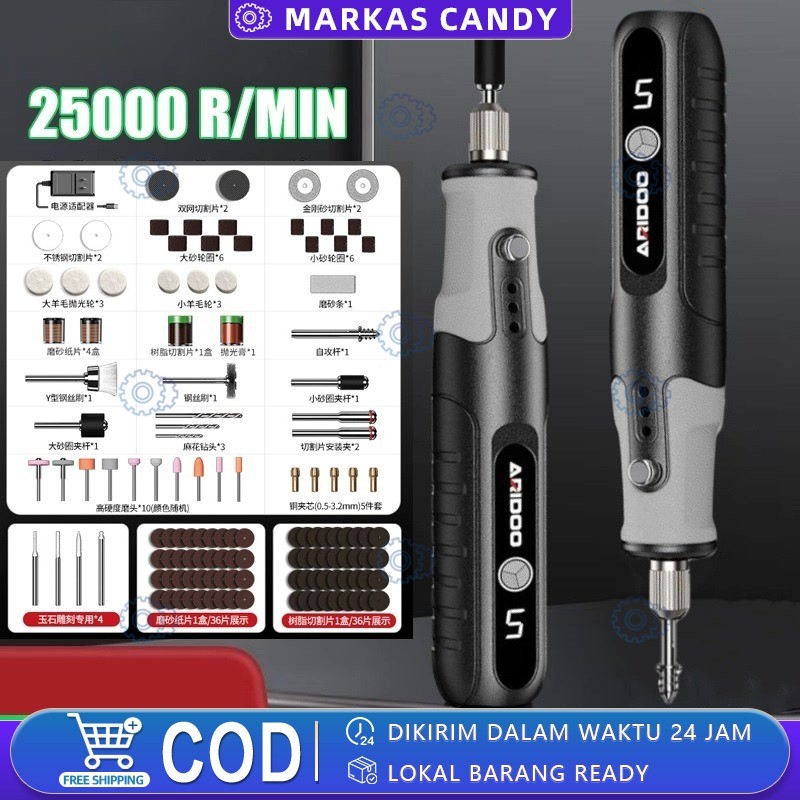 134pcs Gerenda listrik 18000 RPM Mini Drill Electric Engraver Grinder Gerinda Electrik Listrik / Ala
