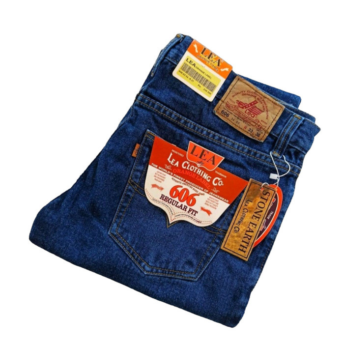 Celana Jeans LEA 606 Panjang Pria Grade Original Standar Reguler 28-38 - Hitam, 33