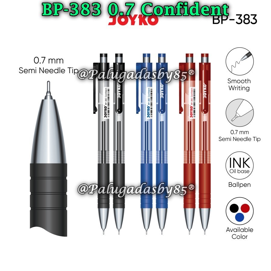 

(1 Pak/12 Pcs) Bolpen JOYKO BP-383 Confident 0.7 mm / Ball Pen Pulpen Pena Joyko BP-383 (1 Pak/12)