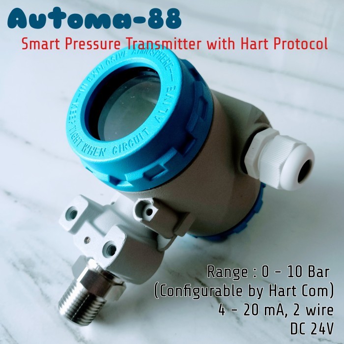 GG88 Smart Industrial Pressure Transmitter DC 24V 4-20mA Hart LCD Display