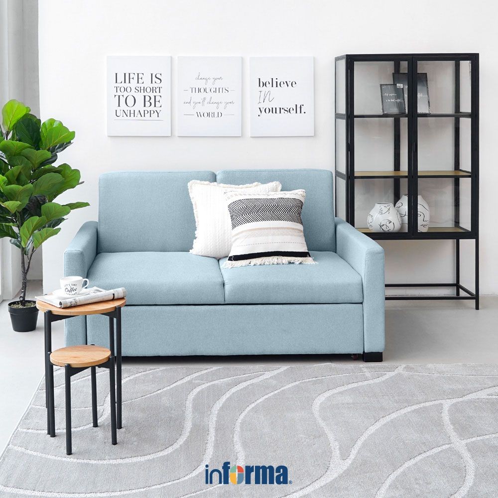 Informa Maine Sofa Bed Fabric - Hijau Holly Tempat Duduk Multifungsi Sofa Tidur 2In1 Kursi Santai Se