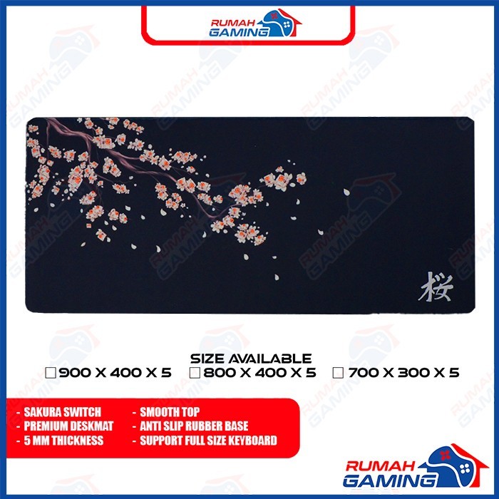 PREMIUM DESKMAT - DESKMAT XXL - SAKURA SWITCH - ANTI SLIP - SMOOTH - 5 MM THICKNESS