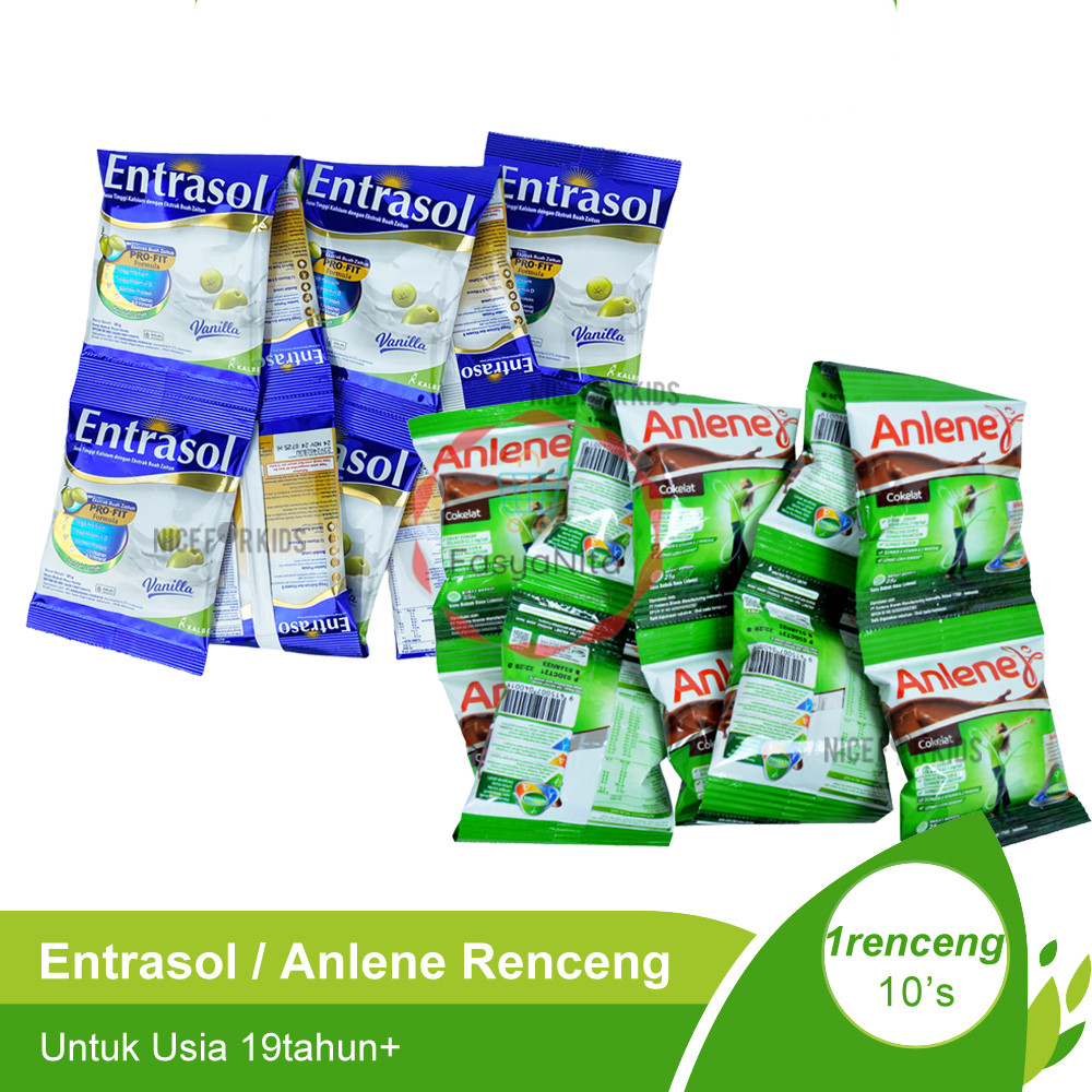 

Entrasol Renceng isi 10 Sachet / Anlene Actifit Renceng Susu Bubuk Tinggi Kalsium / Anlene Gold Renteng / Anchor Protein Plus - Fasyanita Denpasar