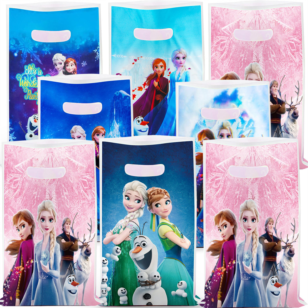 

10pcs Disney Frozen Party Gift Bags Princess Candy Bag Child Party Loot Bags Boy Girl Kids Birthday Party Favors Supplies Decor