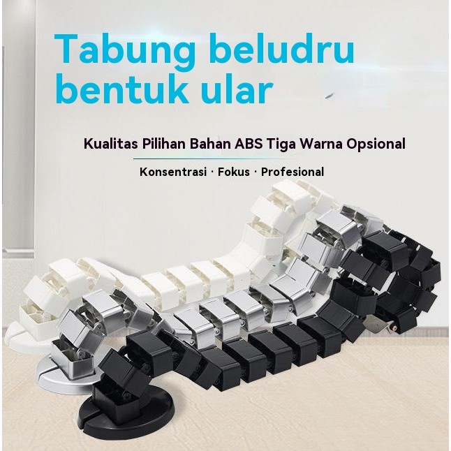 Meja plastik ABS yang menebal bagian bawah meja ular pipa ulir pipa penyimpanan kabel ruang konferen