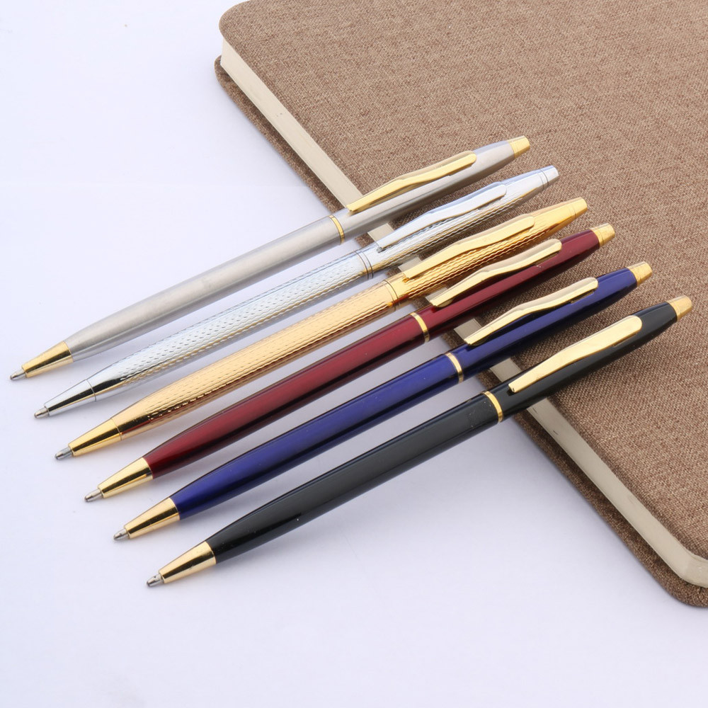 

Luxury High Quality Brand 0.7 Nib Metal Ballpoint Pen Classic Design Navy RED Ball Point Pen Stationery Office Supplies Writing