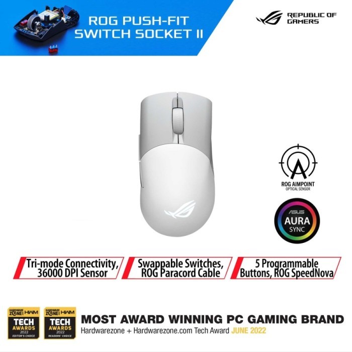ASUS ROG KERIS Wireless Aimpoint - Mouse Gaming - White