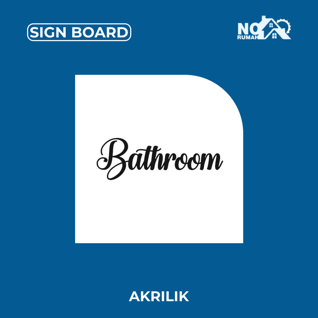 

Bathroom Sign Board Akrilik Tempel Signage Dinding Sticker Papan Acrylic Restoran Wall Stiker Dinding Petunjuk Toko Cafe