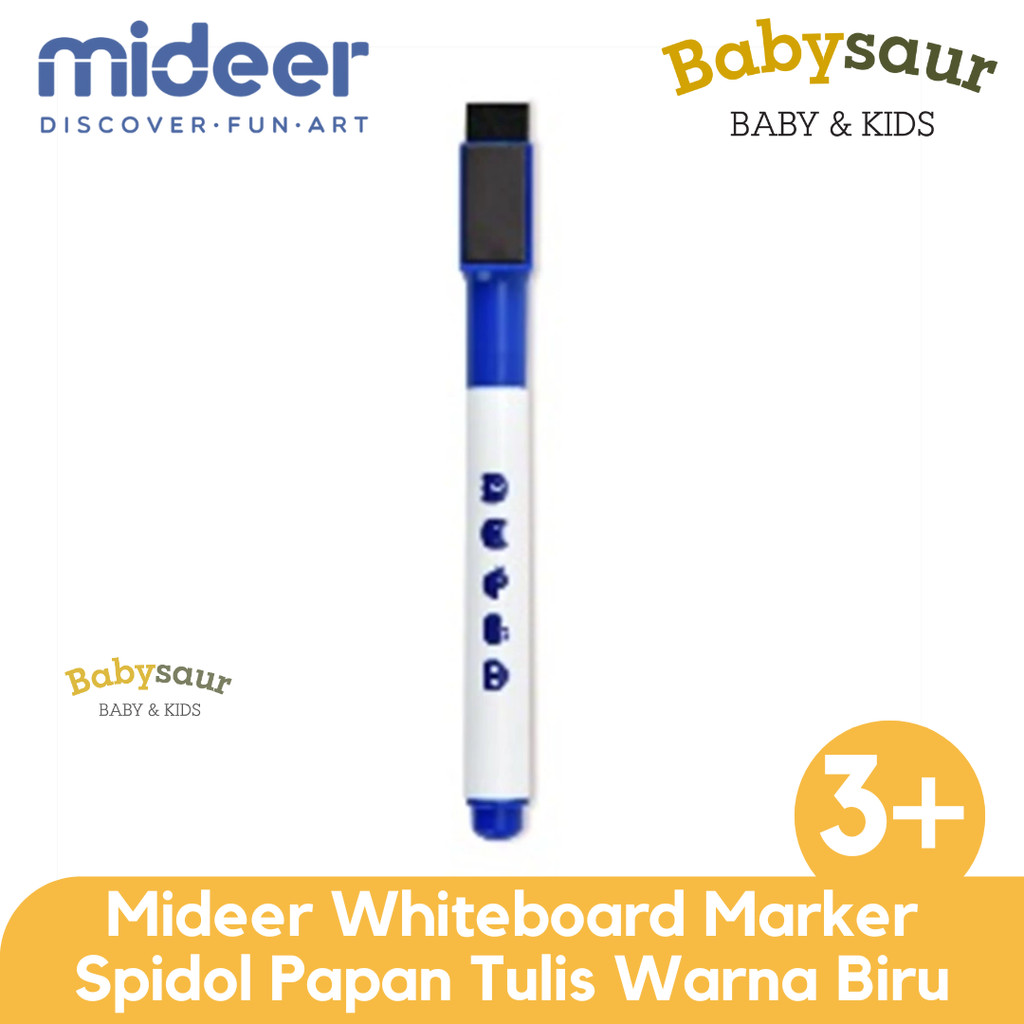 

Mideer Whiteboard Blue Marker Markers Spidol Papan Tulis Warna Biru dan Penghapus